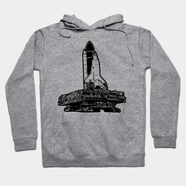 US Space Shuttle on Crawler pad Hoodie by tribbledesign